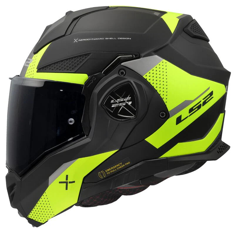 LS2 FF901 Advant-X ECE 22.06 Oblivion Matt Black / Hi-Viz Yellow - FREE Dark visor, pinlock and bag