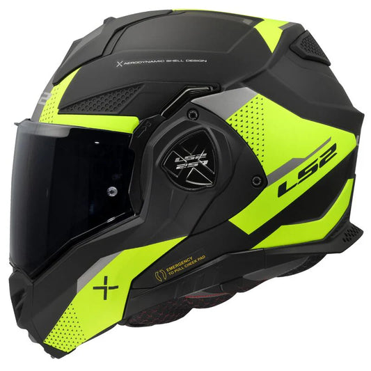 LS2 FF901 Advant-X ECE 22.06 Oblivion Matt Black / Hi-Viz Yellow - FREE Dark visor, pinlock and bag