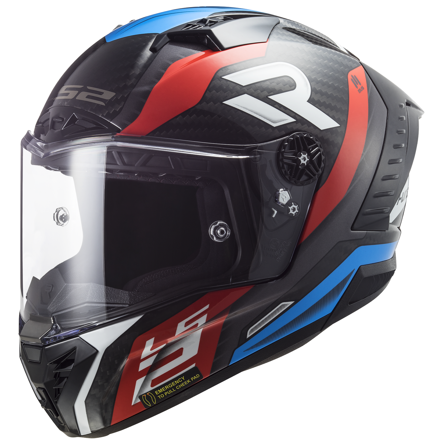 LS2 FF805 Thunder Carbon - Supra Red Blue (Includes Additional Dark Visor)