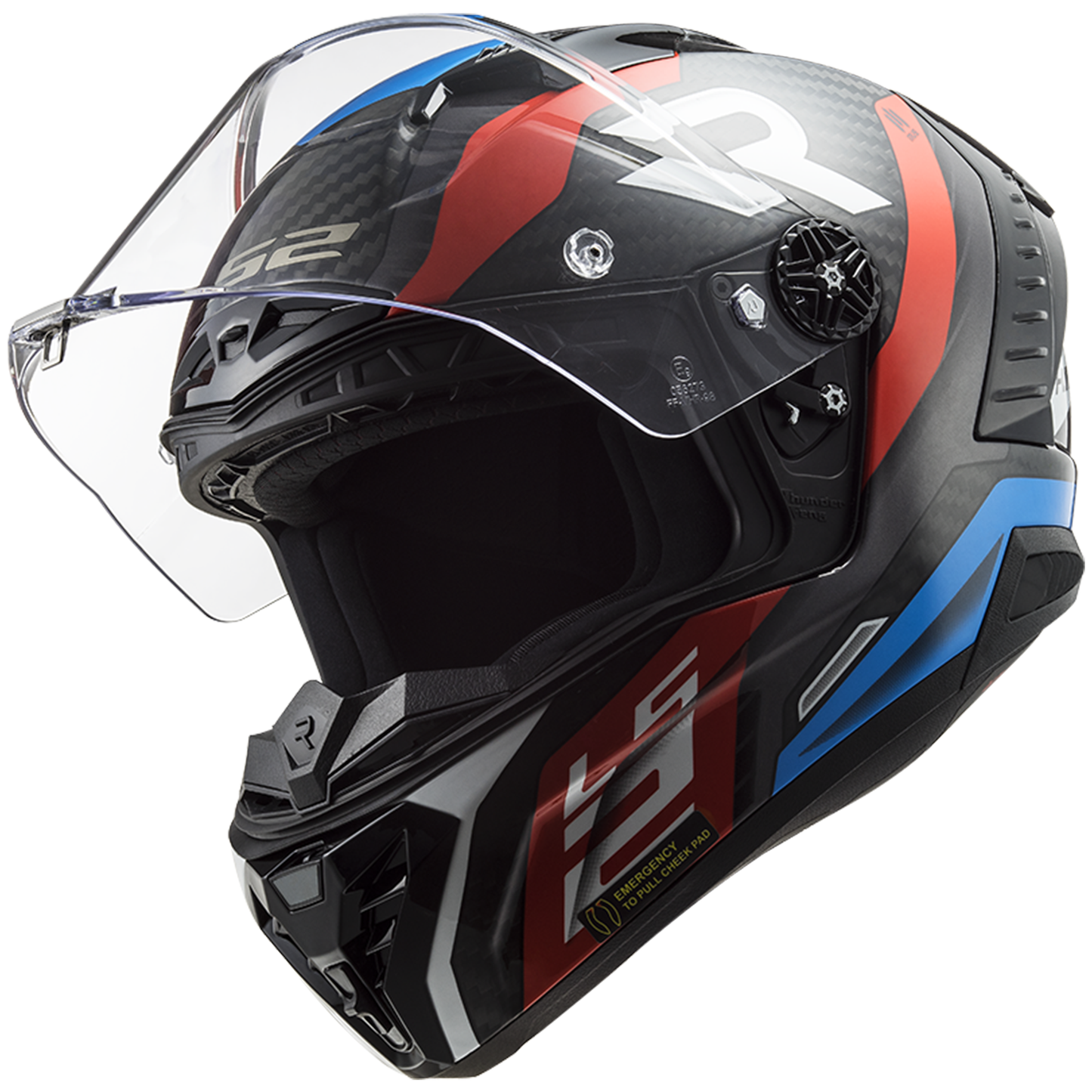 LS2 FF805 Thunder Carbon - Supra Red Blue (Includes Additional Dark Visor)