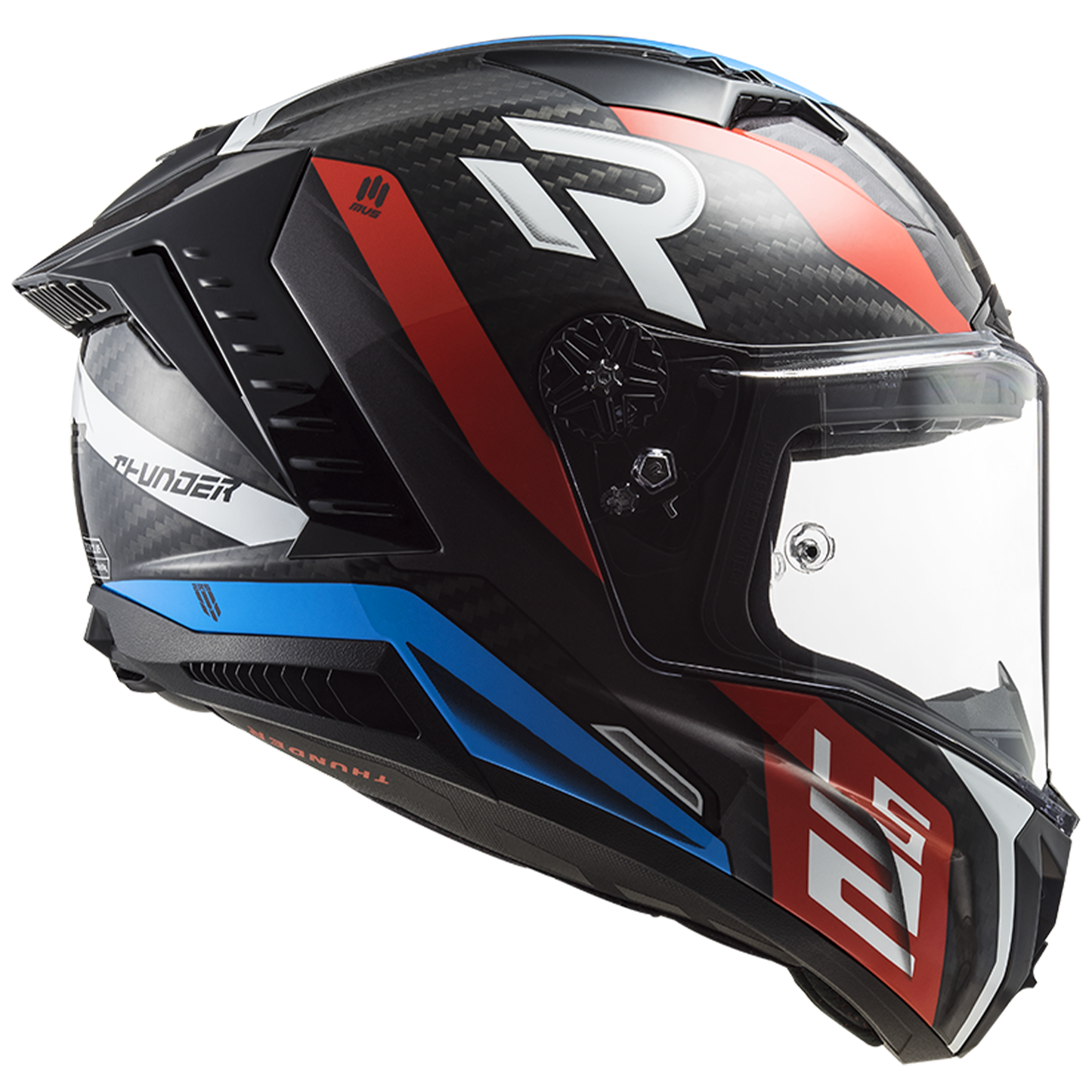 LS2 FF805 Thunder Carbon - Supra Red Blue (Includes Additional Dark Visor)