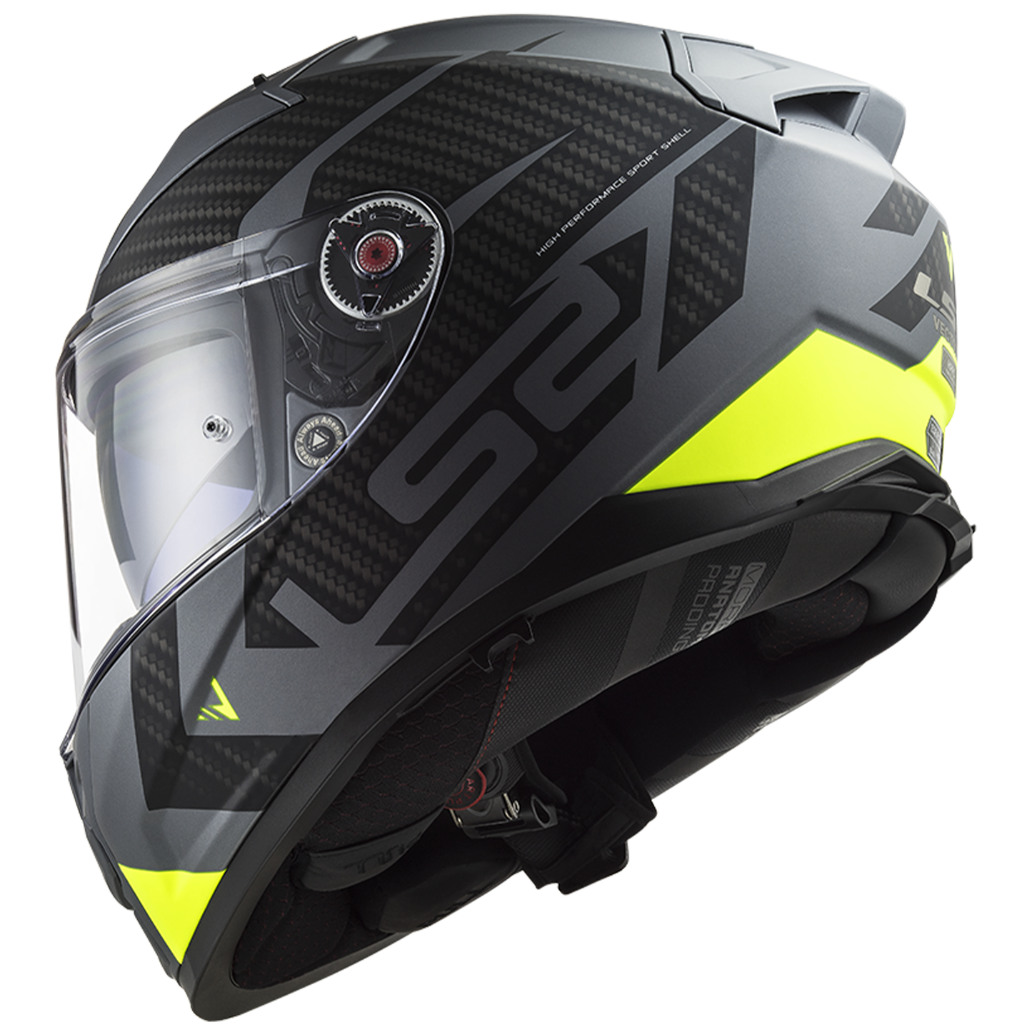 LS2 FF811 Vector 2 - Splitter Matt Titanium Hi-Viz Yellow
