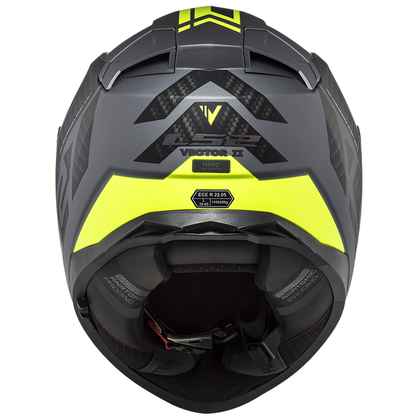 LS2 FF811 Vector 2 - Splitter Matt Titanium Hi-Viz Yellow