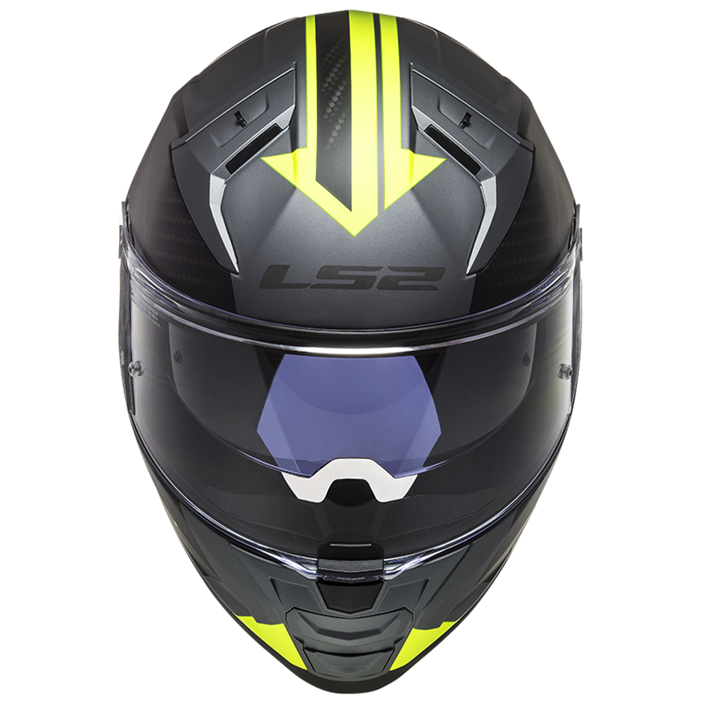 LS2 FF811 Vector 2 - Splitter Matt Titanium Hi-Viz Yellow