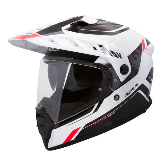 Merlin Torres Block White Red Adventure Helmet