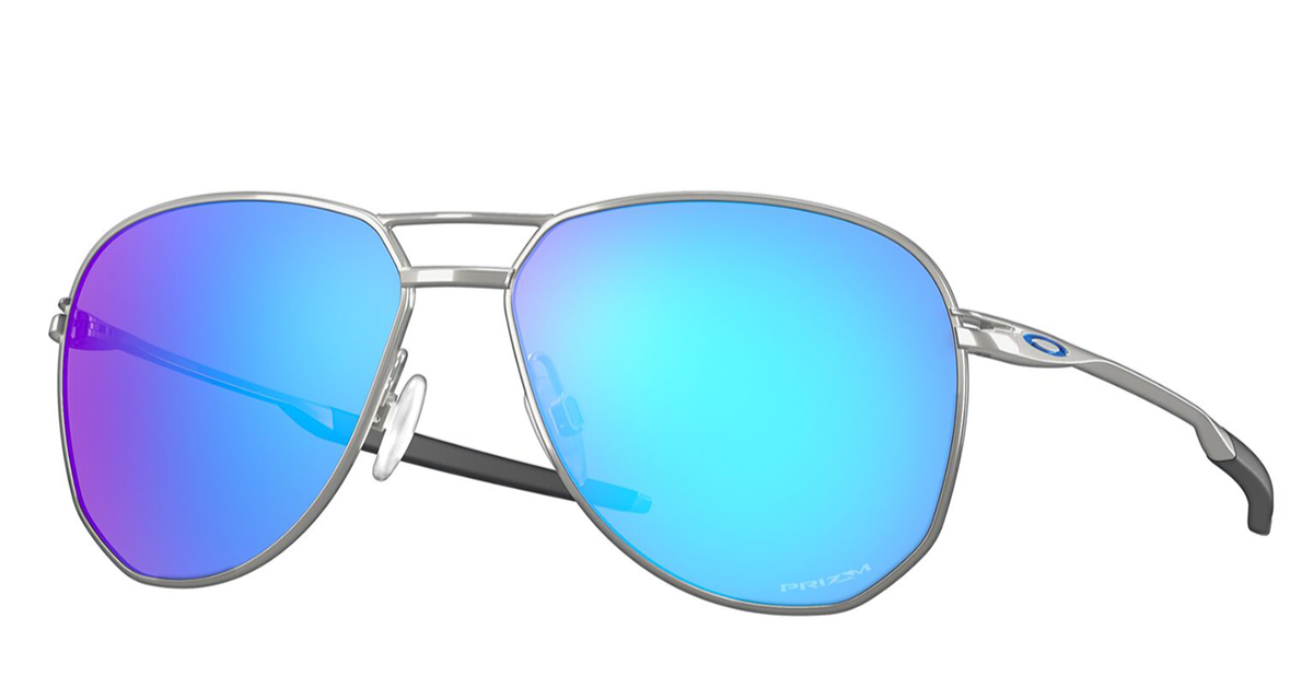 Oakley Contrail Sunglasses (Satin Chrome) Prizm Sapphire Lens
