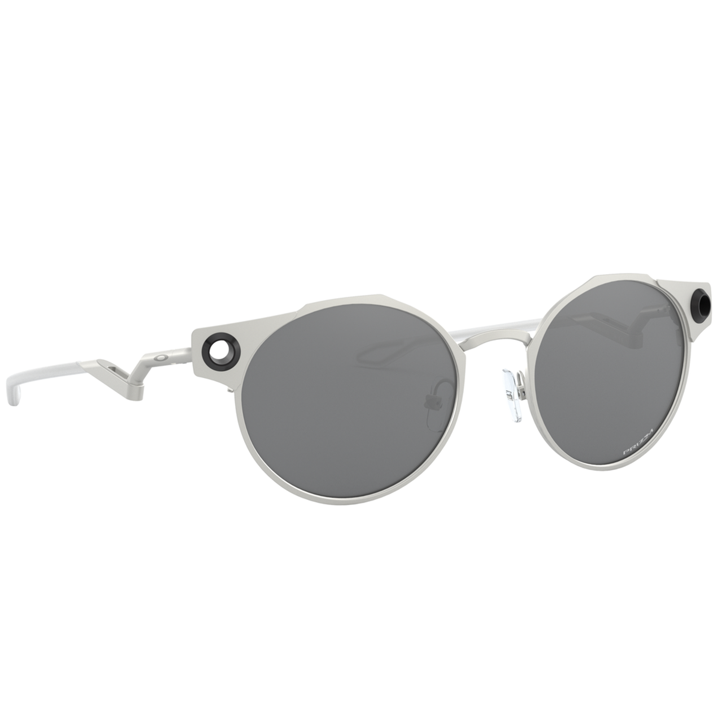 Oakley Deadbolt Sunglasses (Satin Chrome) Prizm Black Lens