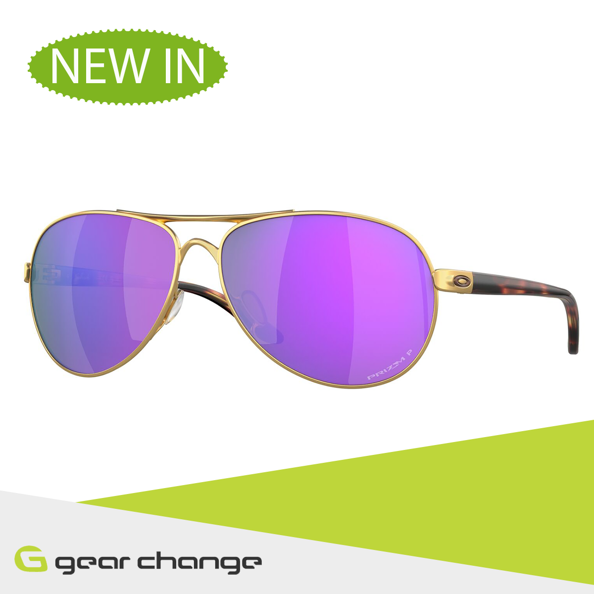 Oakley Feedback Sunglasses Satin Gold Prizm Violet Polarized Lens N Gear Change Online