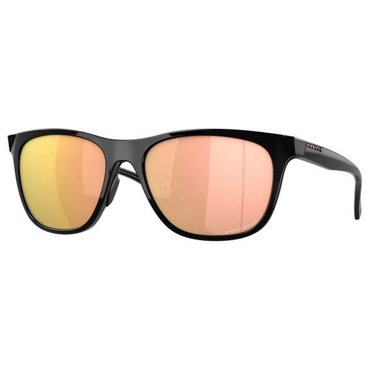 Oakley Leadline Sunglasses (Polished Black) Prizm Rose Gold Polarized Lens