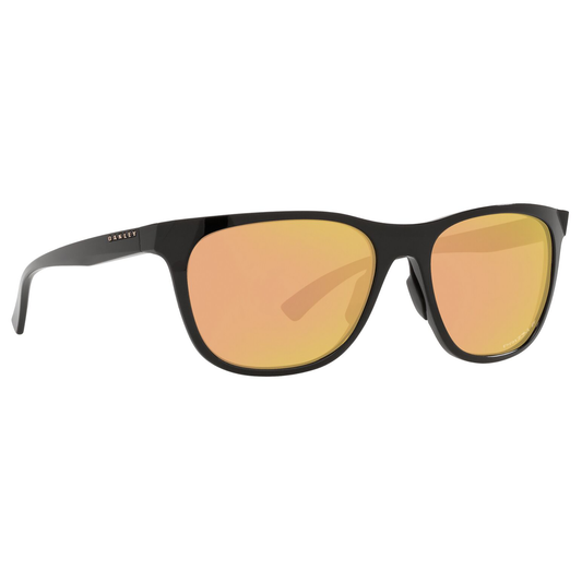 Oakley Leadline Sunglasses (Polished Black) Prizm Rose Gold Polarized Lens