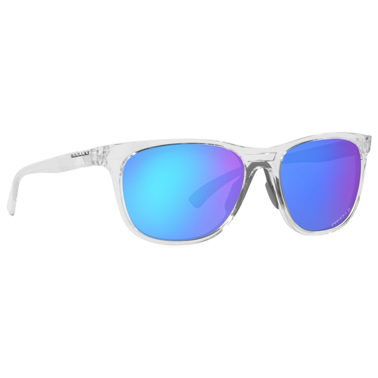 Oakley Leadline Sunglasses (Polished Clear) Prizm Sapphire Polarized Lens