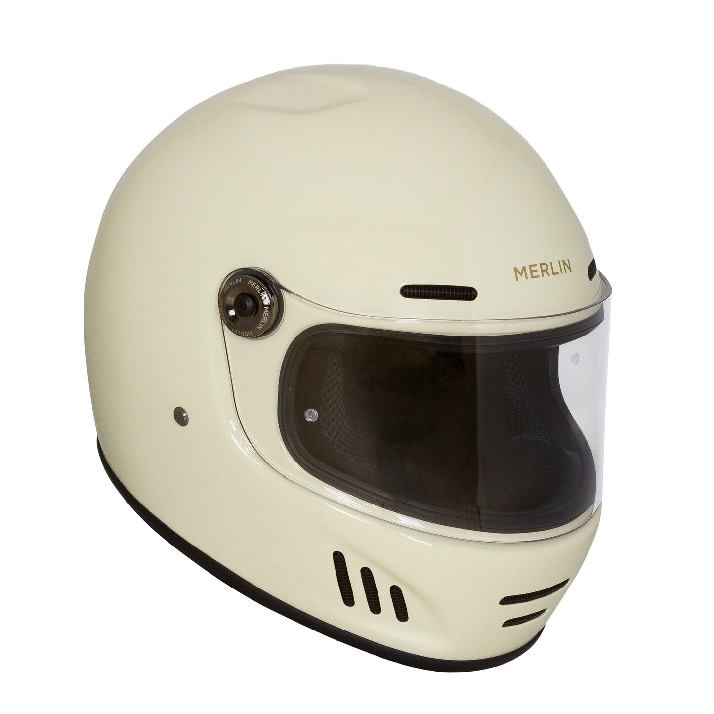 Merlin Merlin Revival Vintage White Helmet - Rear View