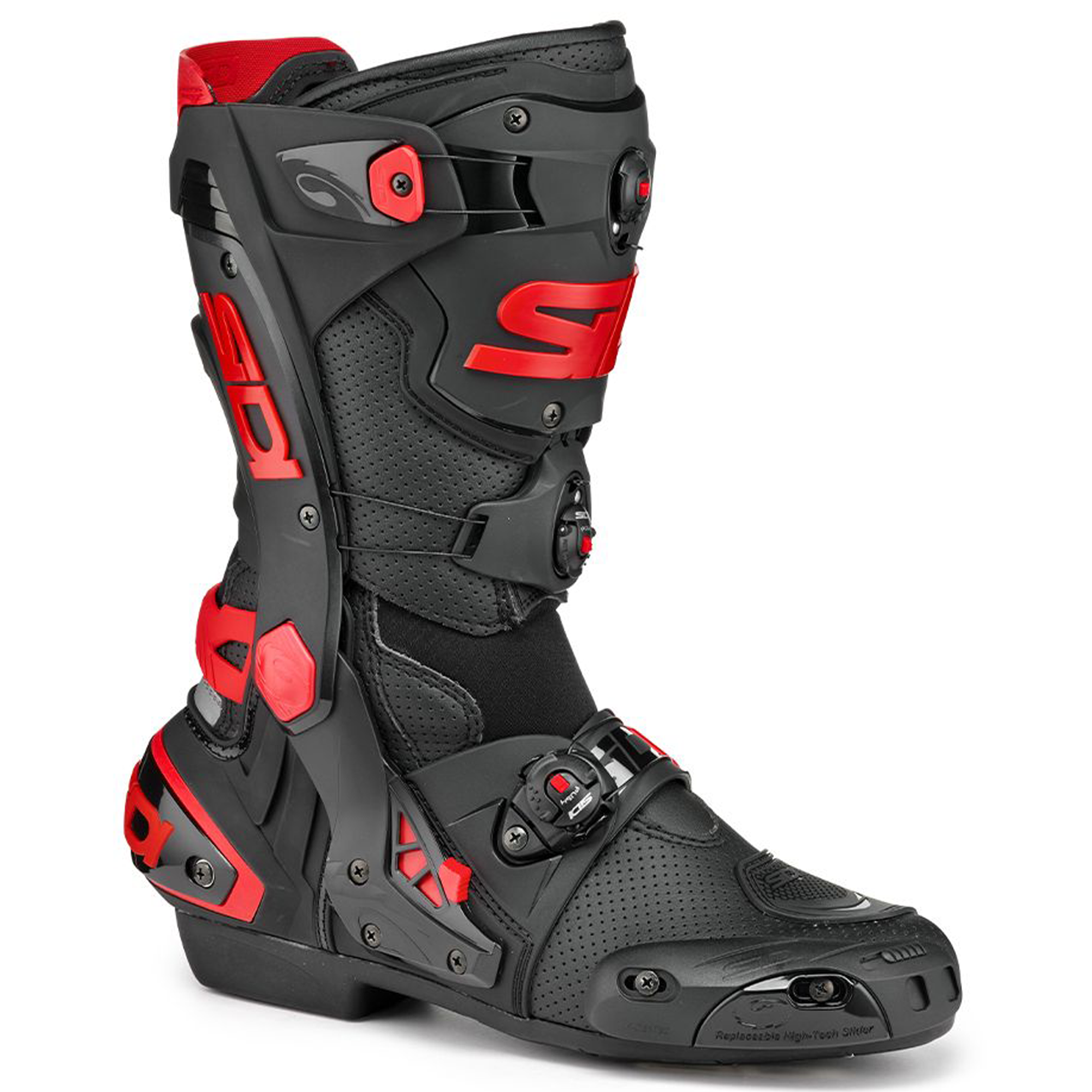 Sidi Rex Air (2024) Black/Red CE Motorcycle Boots | Gearchange