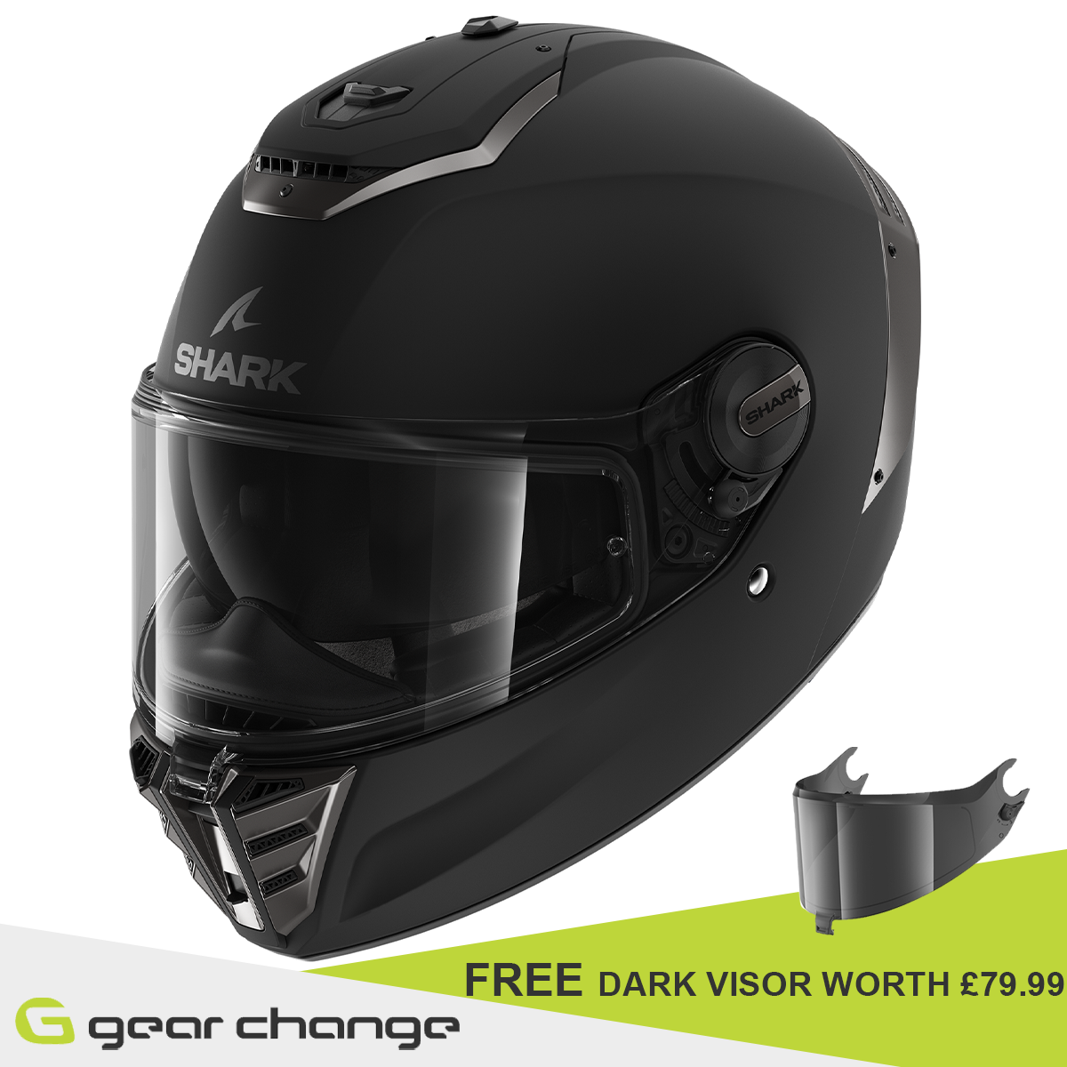 Shark Spartan RS - Blank Mat KMA - Free Dark Visor