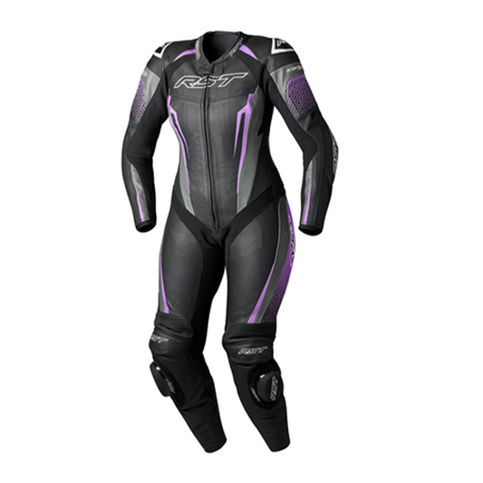 RST Tractech Evo 5 CE Ladies Leather Suit Black / Fushia / Grey