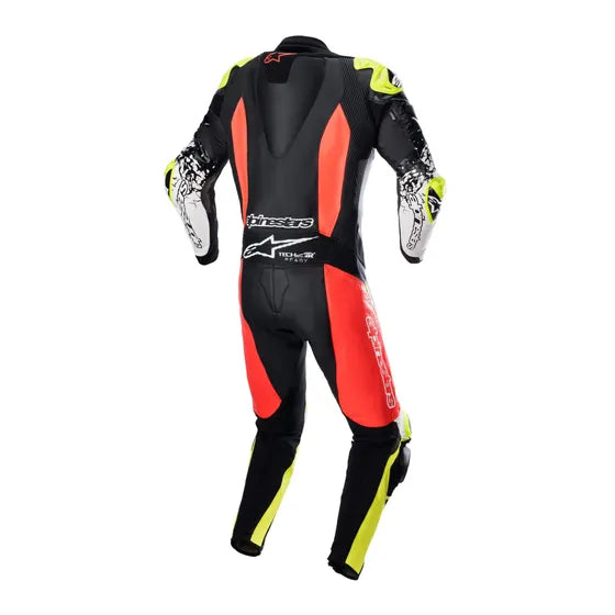 Alpinestars Alpinestars GP Tech V4 Leather Suit - Black|Fluo Red/Fluo Yellow - Side View