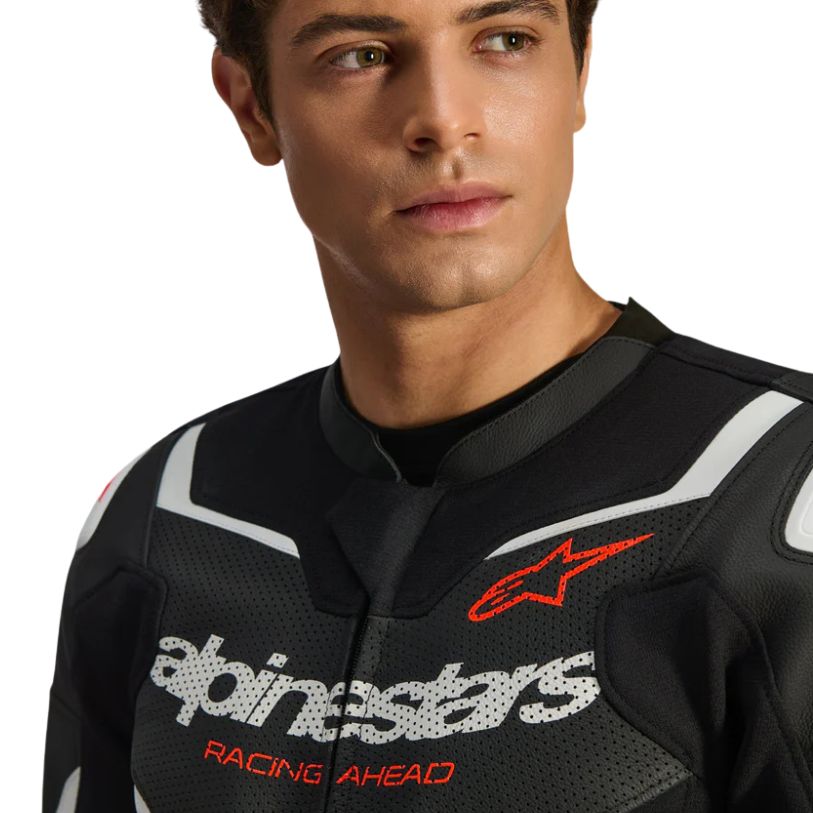 Alpinestars GP Force V2 AirFlow Leather Jacket - Black/White