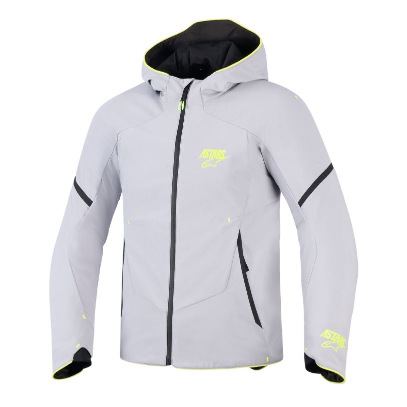 Alpinestars Aeroshell WP MC Jacket Mid Grey, Yellow Fluo