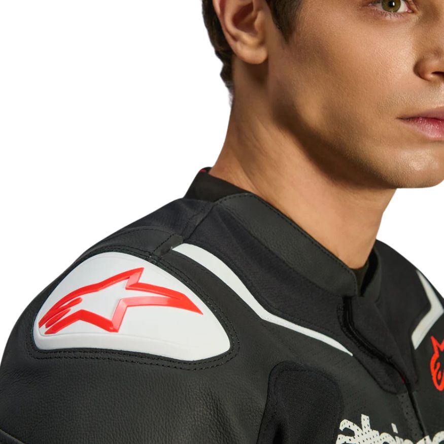 Alpinestars GP Force V2 AirFlow Leather Jacket - Black/White