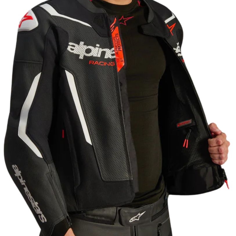 Alpinestars GP Force V2 AirFlow Leather Jacket - Black/White