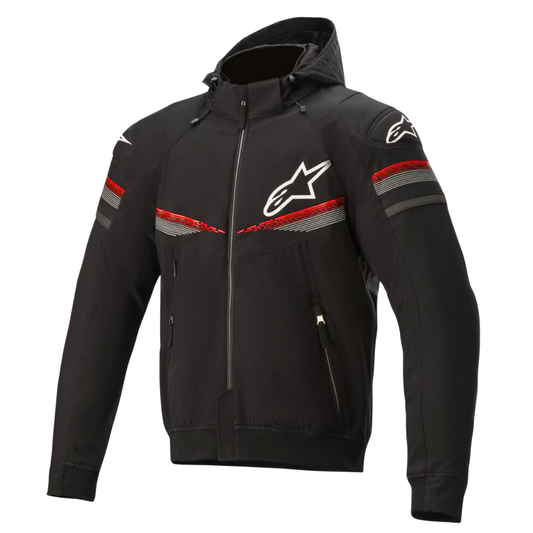 Alpinestars Sektor v2 Tech Hoodie - Black Bright Red with Nucleon Flex Plus Armour