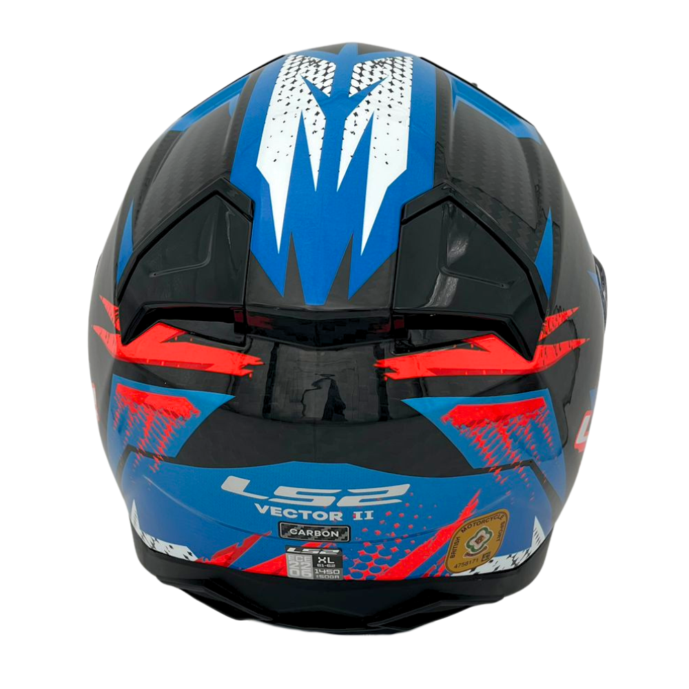 LS2 FF811 VECTOR 2 CARBON TANTIC RED BLUE FREE Dark Visor, Clear Pinlock and Bag