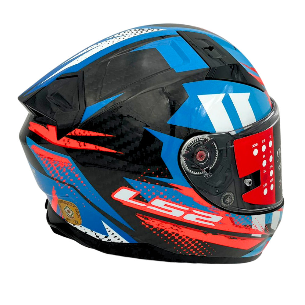 LS2 FF811 VECTOR 2 CARBON TANTIC RED BLUE FREE Dark Visor, Clear Pinlock and Bag