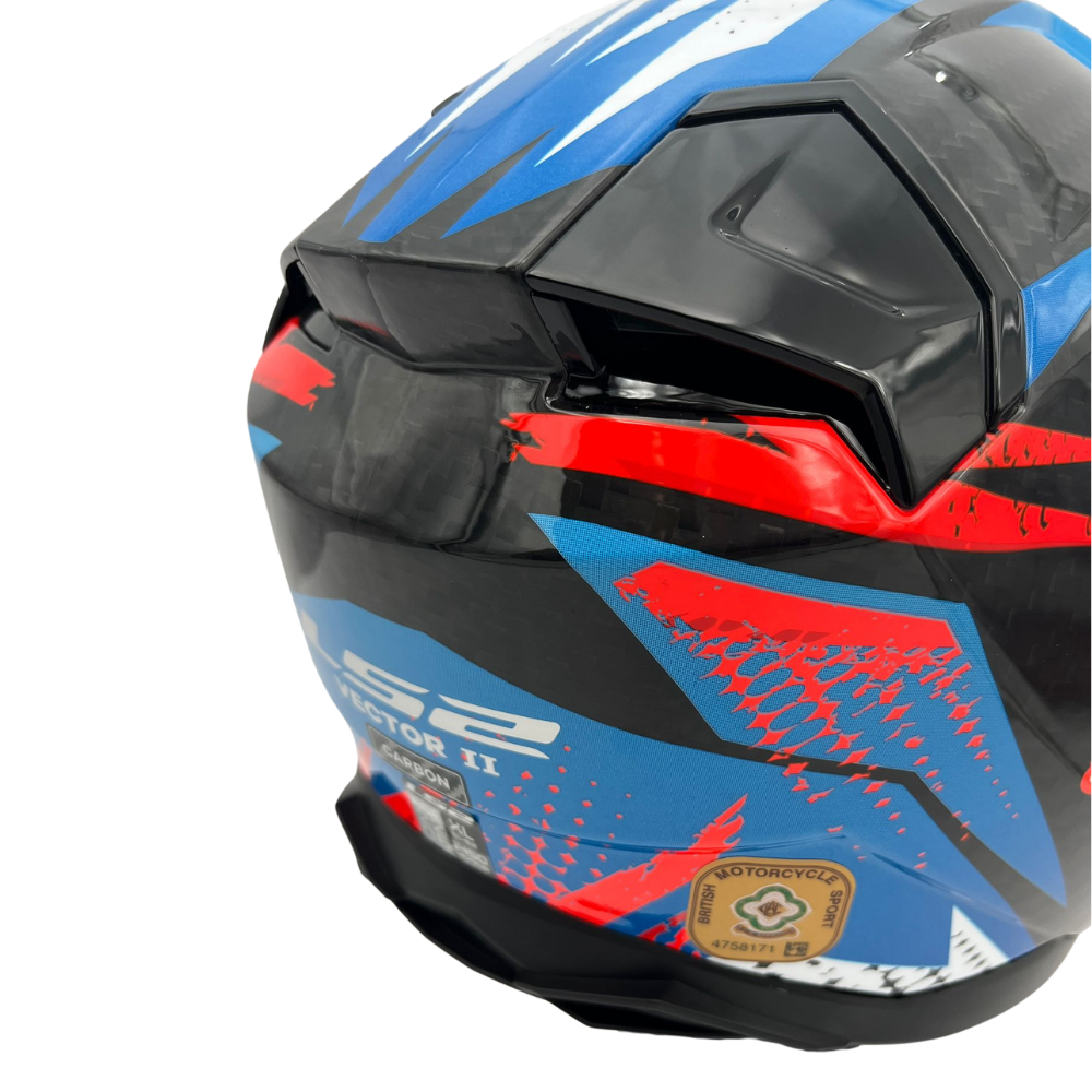 LS2 FF811 VECTOR 2 CARBON TANTIC RED BLUE FREE Dark Visor, Clear Pinlock and Bag