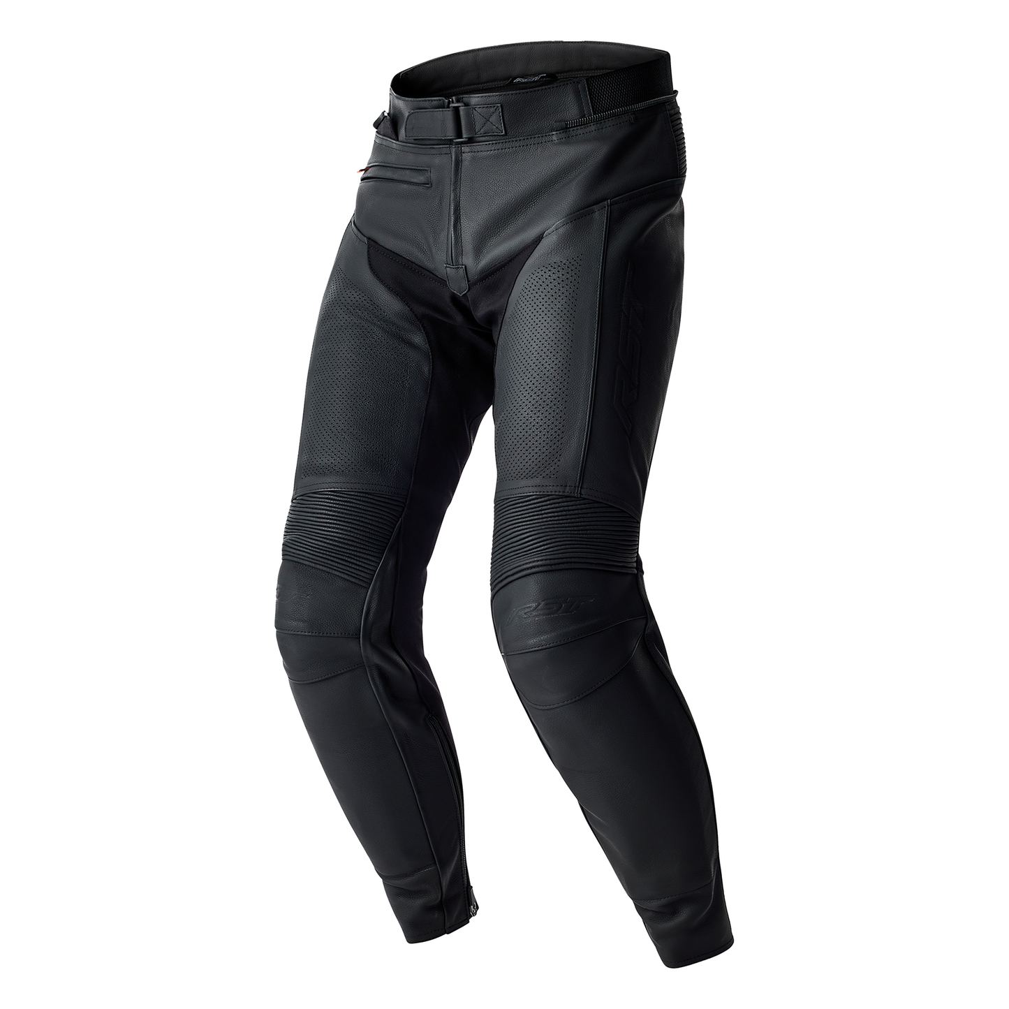 RST RST T2 D30 Leather Pants - Black/Black - Front View