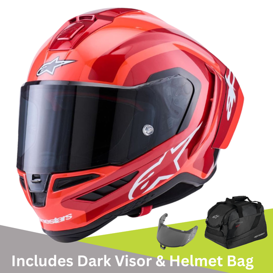 Alpinestars Supertech R10 Arius Black / White / Double Red Helmet