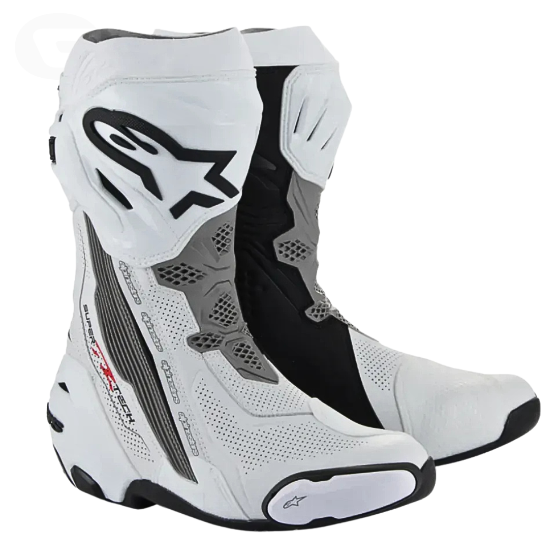 Alpinestars Alpinestars Supertech R Vented White Mid Grey Black (Latest Version) - Front View