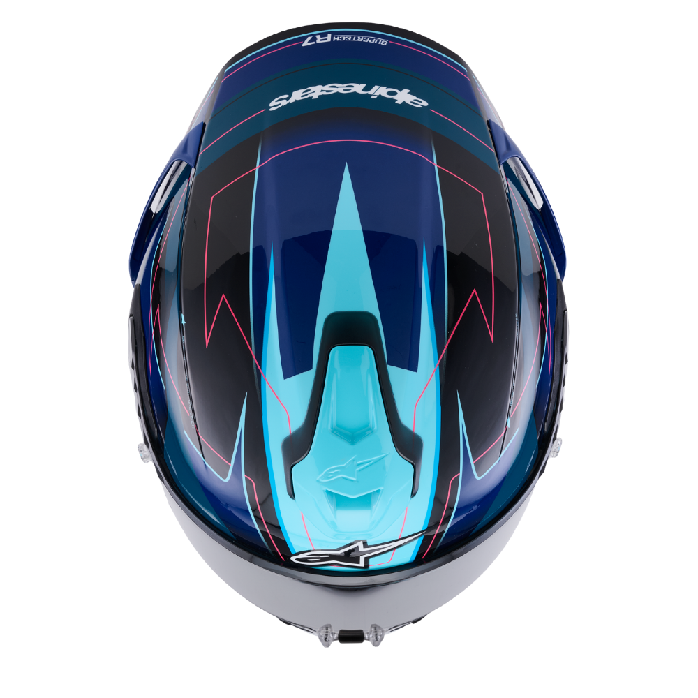 Alpinestars Supertech R7 Kinetis Gloss Black / Blue / Fluo Pink / White