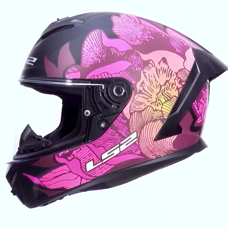 LS2 FF820 RAPID III POPPIES II BLACK PINK