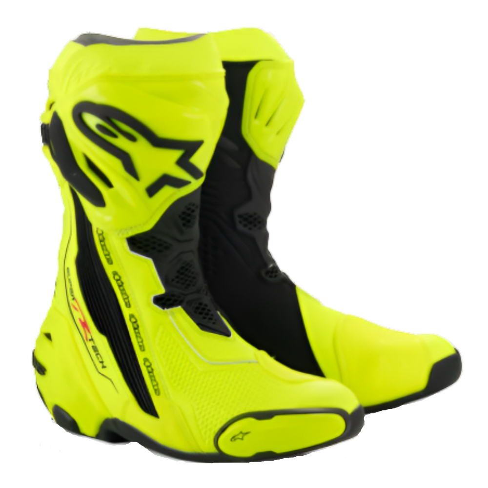 Alpinestars Alpinestars Supertech R Boots Flo Yellow Black (Latest Version) - Front View