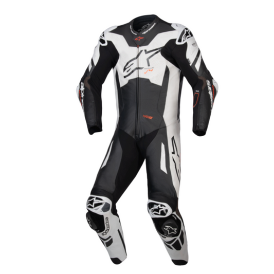 Alpinestars Gp Plus V4 Sprint 1Pc Leather Suit Black White Red Fluo