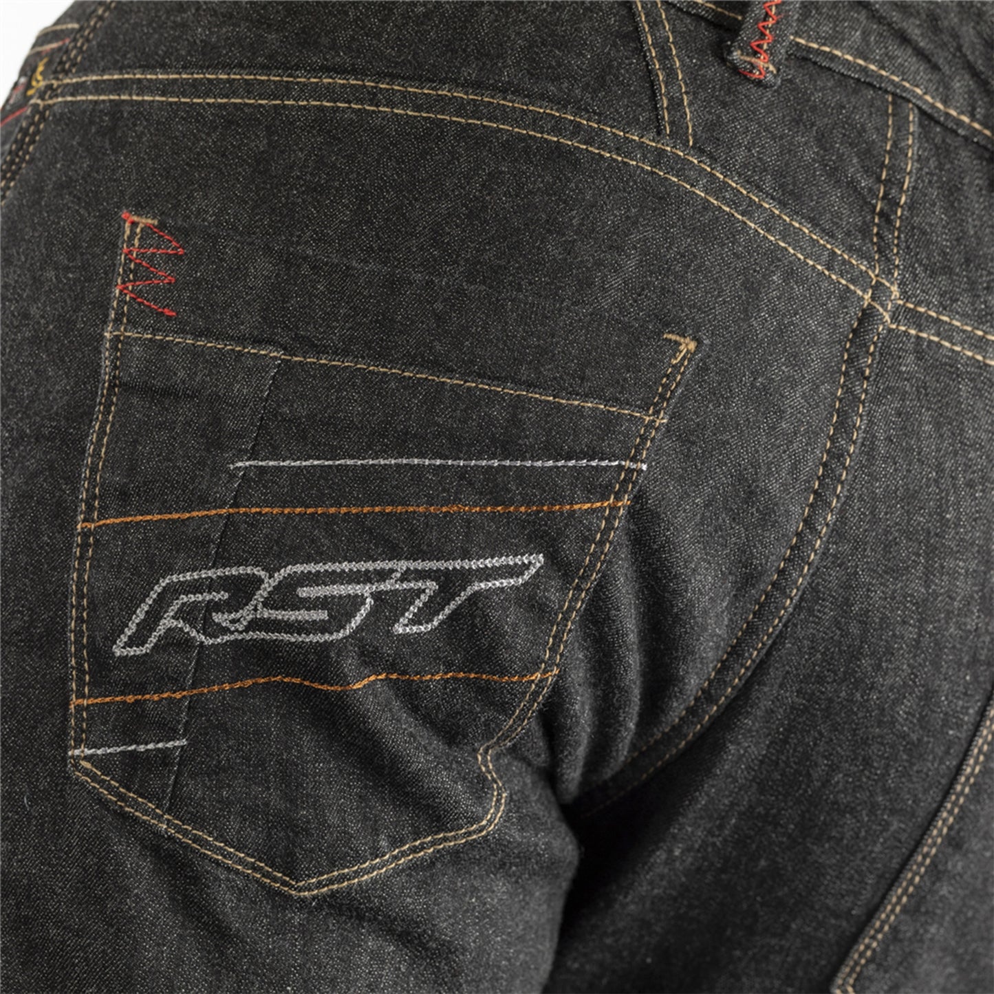 RST RST Reinforced Straight Leg (CE) Men's Jeans - Includes Knee Armour - Short Length - Black - Detail View