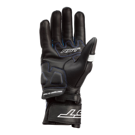 RST Pilot Leather Riding Gloves - CE APPROVED - Black/Blue/White