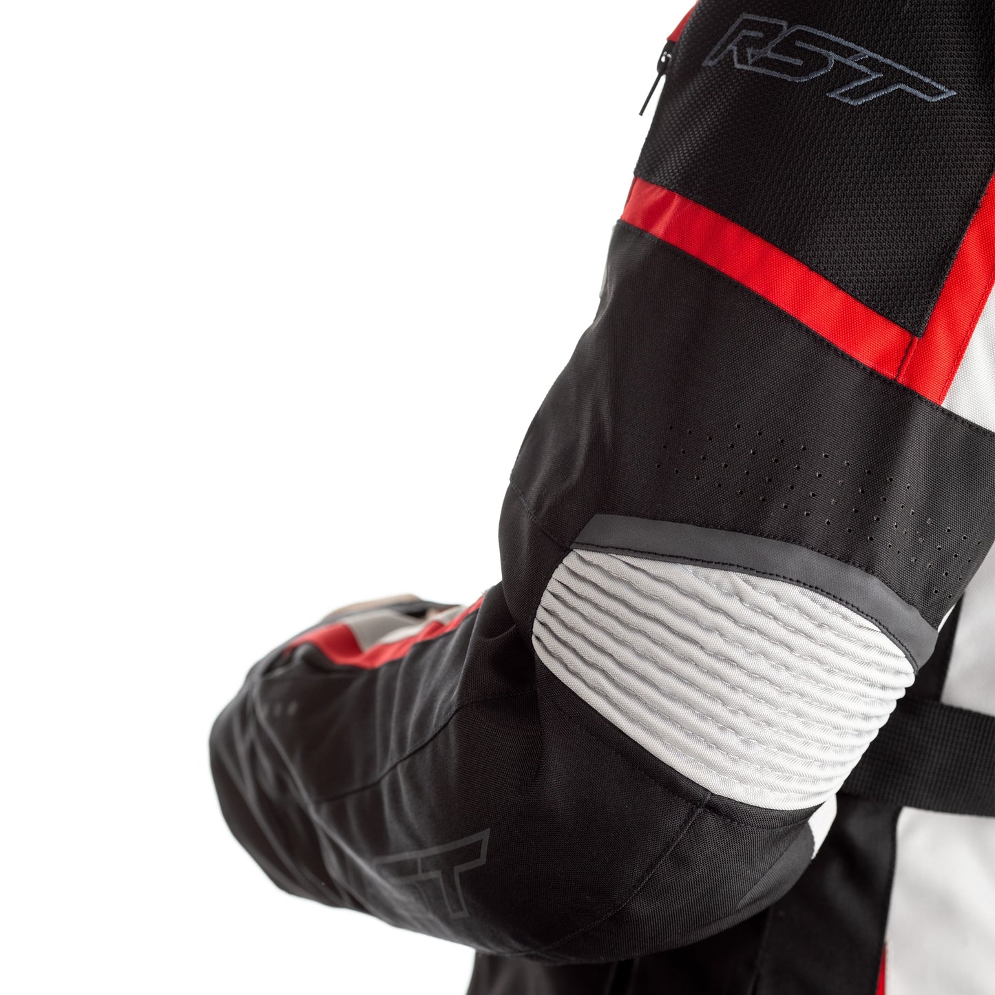 RST Maverick CE Mens Textile Jacket - Silver / Black / Red (2361)