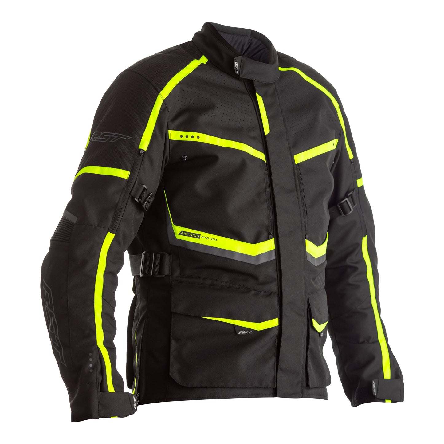 RST Maverick CE Mens Textile Jacket - Black / Neon (2361)