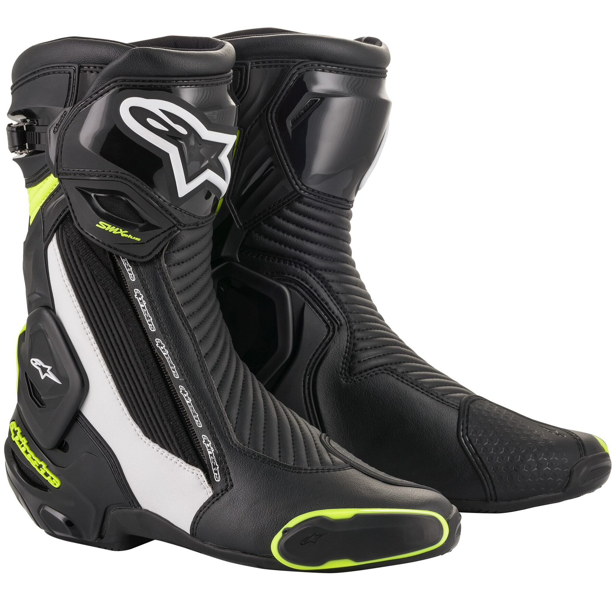 Alpinestars SMX Plus V2 Boots Black White Yellow Fluo