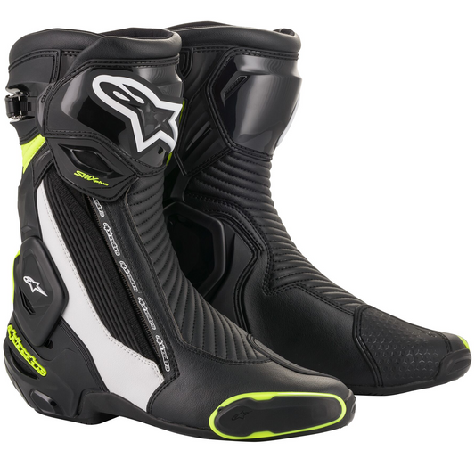 Alpinestars SMX Plus V2 Boots - Black/White/Yellow Fluo
