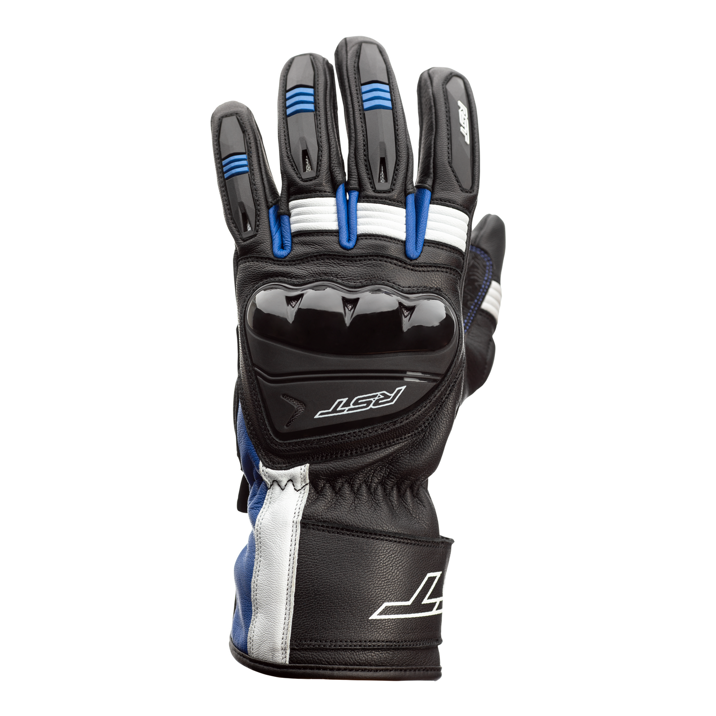 RST Pilot Leather Riding Gloves - CE APPROVED - Black/Blue/White