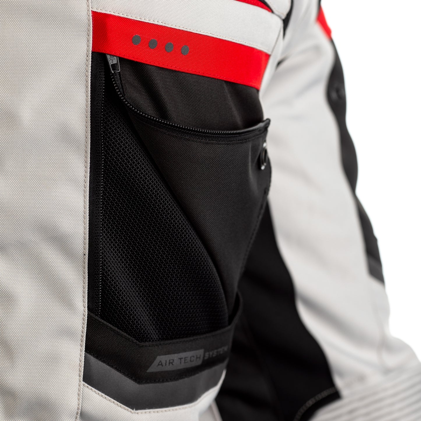 RST Maverick CE Mens Textile Jacket - Silver / Black / Red (2361)