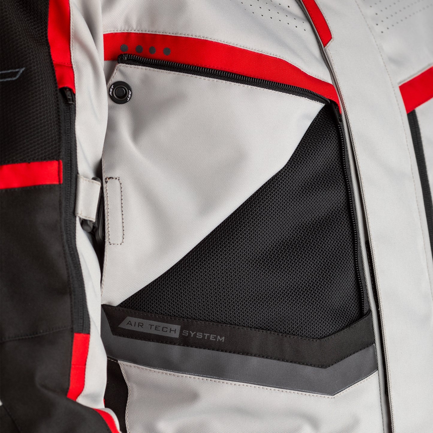 RST Maverick CE Mens Textile Jacket - Silver / Black / Red (2361)
