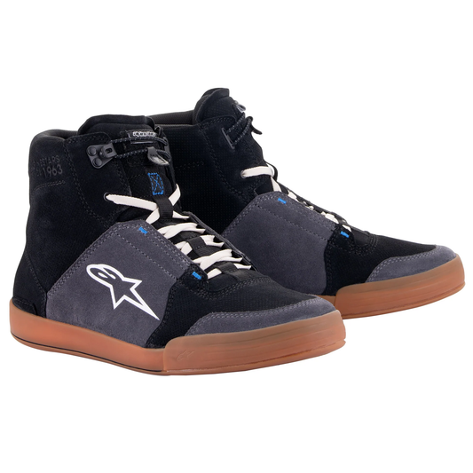 Alpinestars Chrome Shoes - Black/Asphalt/Gum/Blue