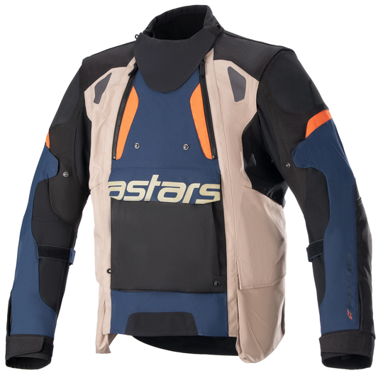 Alpinestars Halo Drystar Jacket - Dark Blue/Dark Khaki/Flame Orange