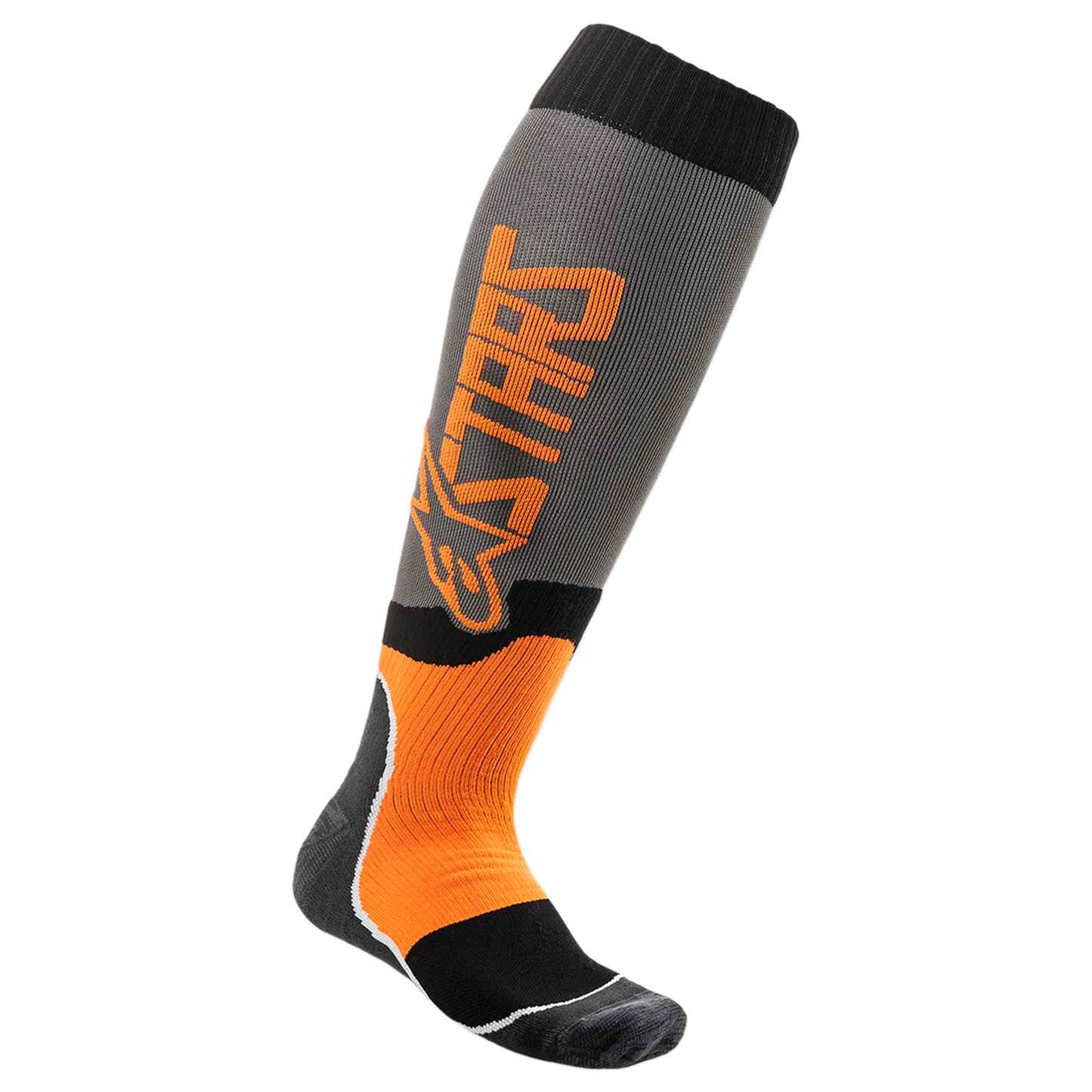 Alpinestars Alpinestars MX Plus 2 Socks - Cool Grey/Orange Flo - Front View