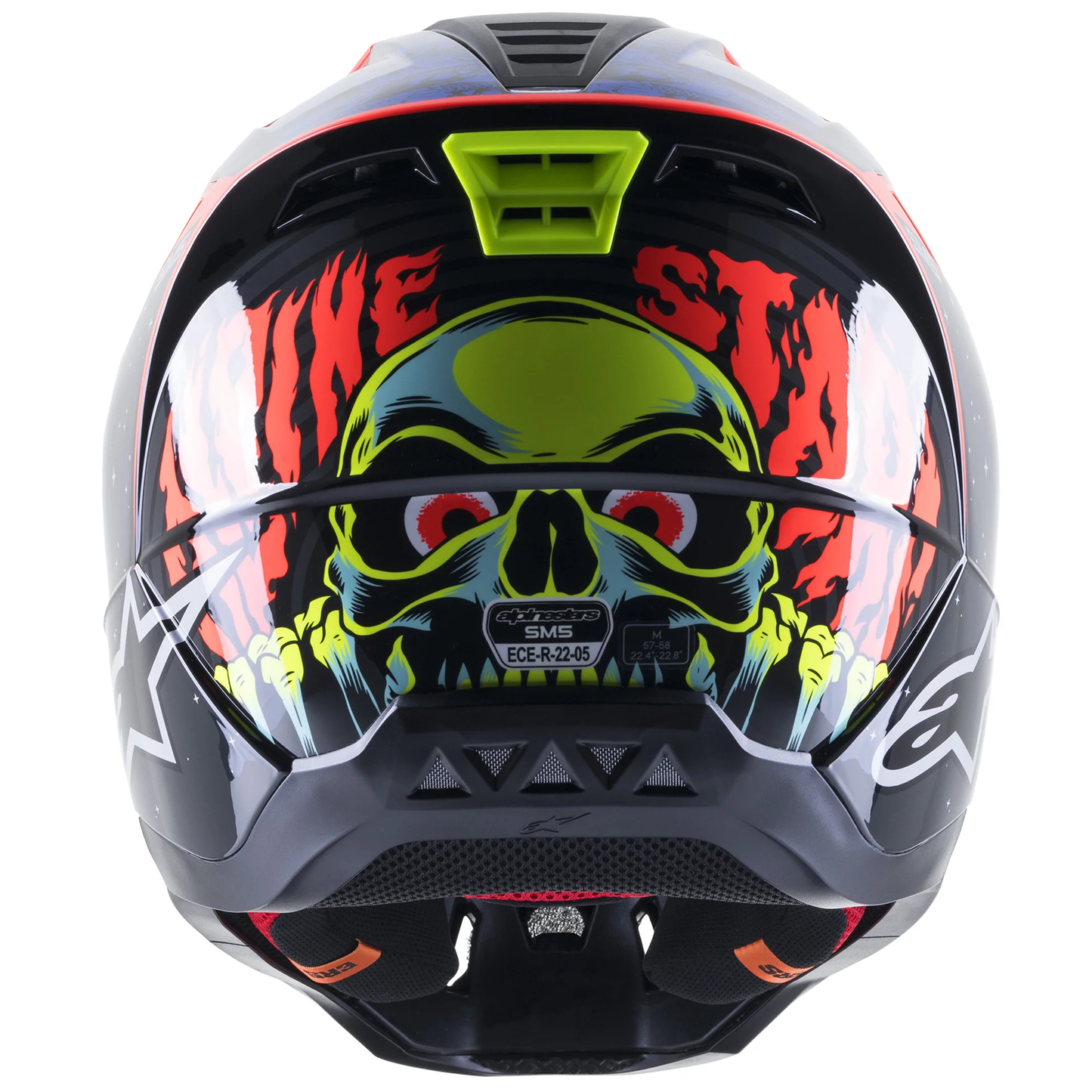 Alpinestars S-M5 Solar Flare - Black/Blue/Flo Red Glossy