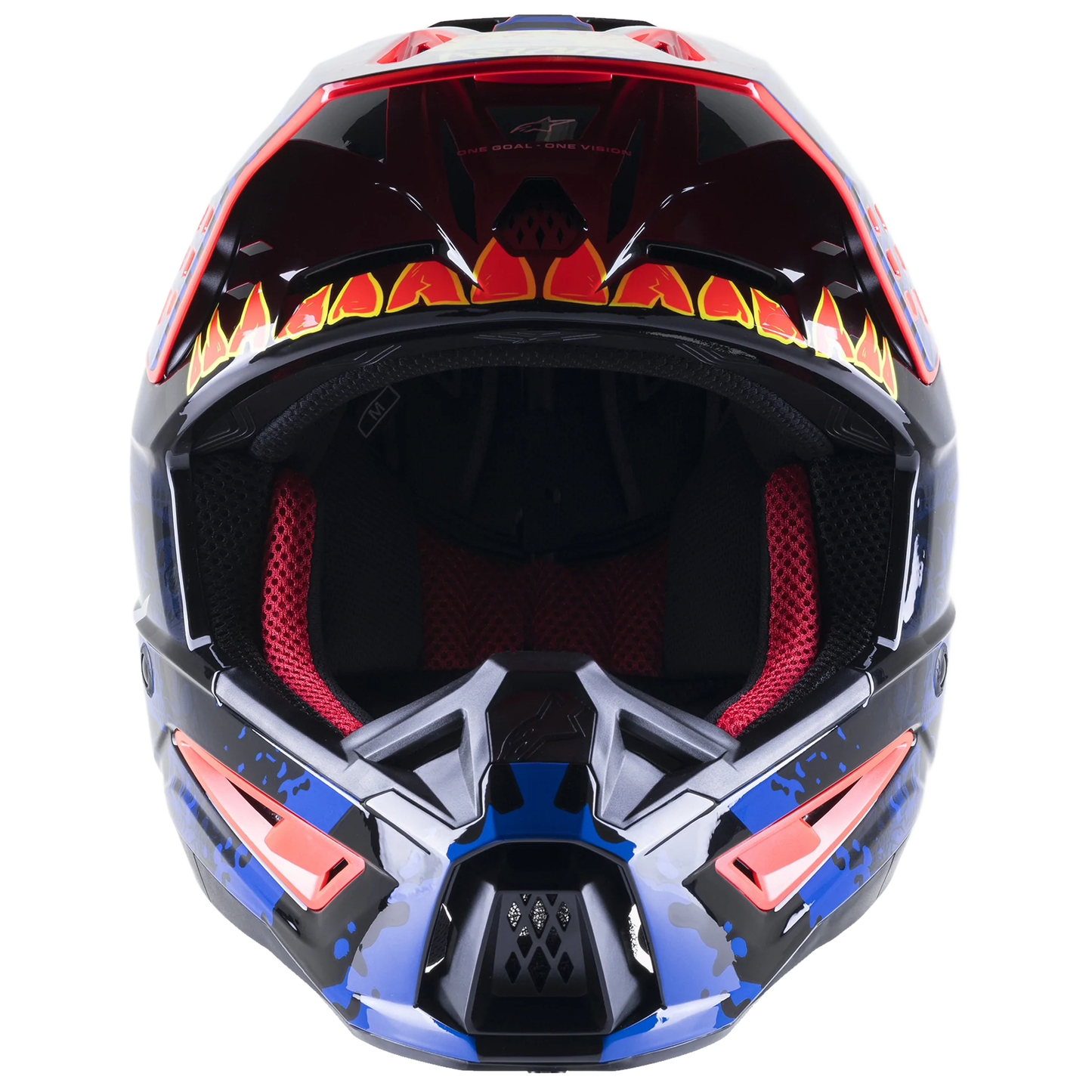 Alpinestars S-M5 Solar Flare - Black/Blue/Flo Red Glossy