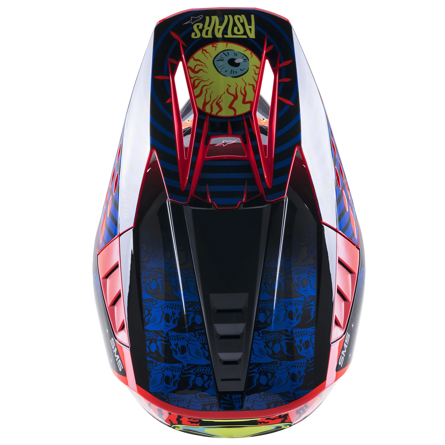 Alpinestars S-M5 Solar Flare - Black/Blue/Flo Red Glossy